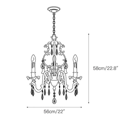Olrinila Postmodern Brass Chandelier with Crystal Detail