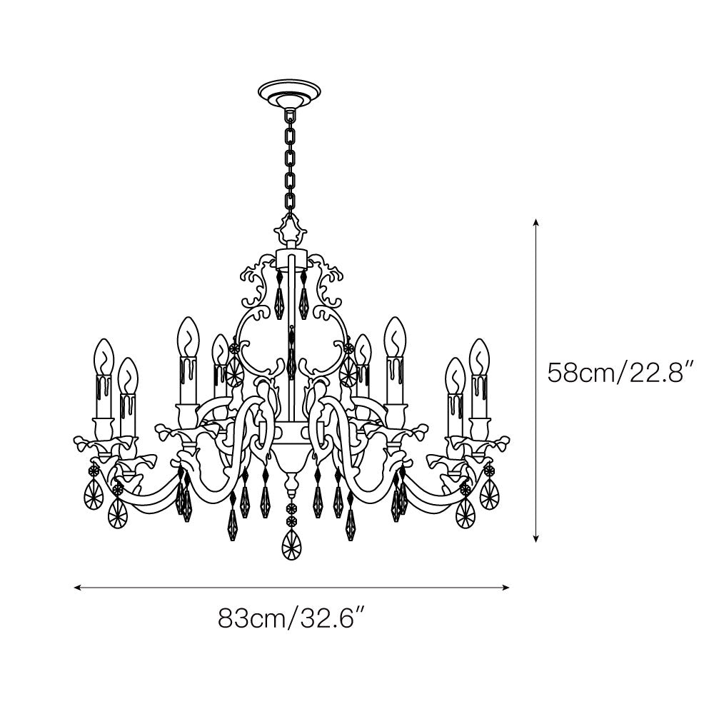 
Olrinila Postmodern Brass Chandelier with Crystal Detail
