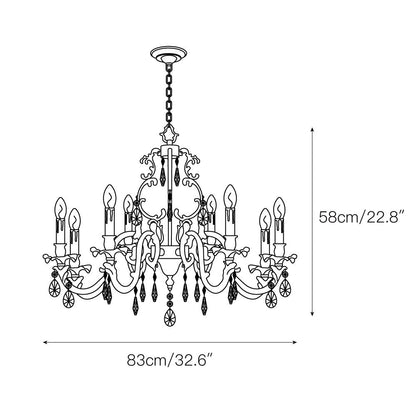 Olrinila Postmodern Brass Chandelier with Crystal Detail