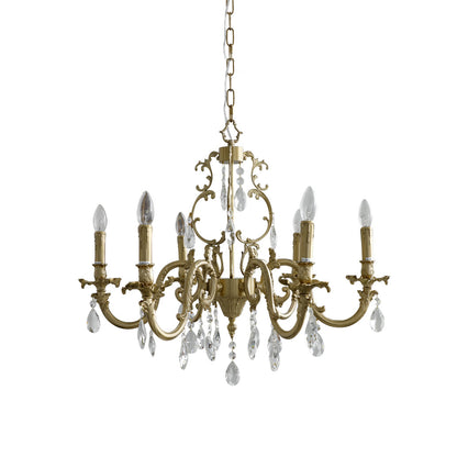 Olrinila Postmodern Brass Chandelier with Crystal Detail