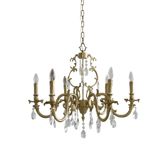 
Olrinila Postmodern Brass Chandelier with Crystal Detail