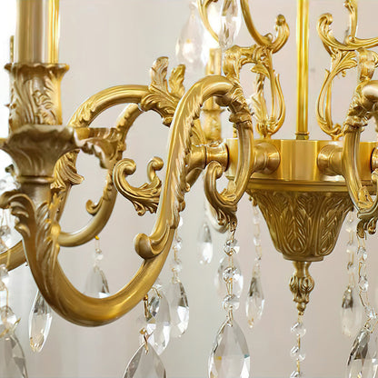 Olrinila Postmodern Brass Chandelier with Crystal Detail