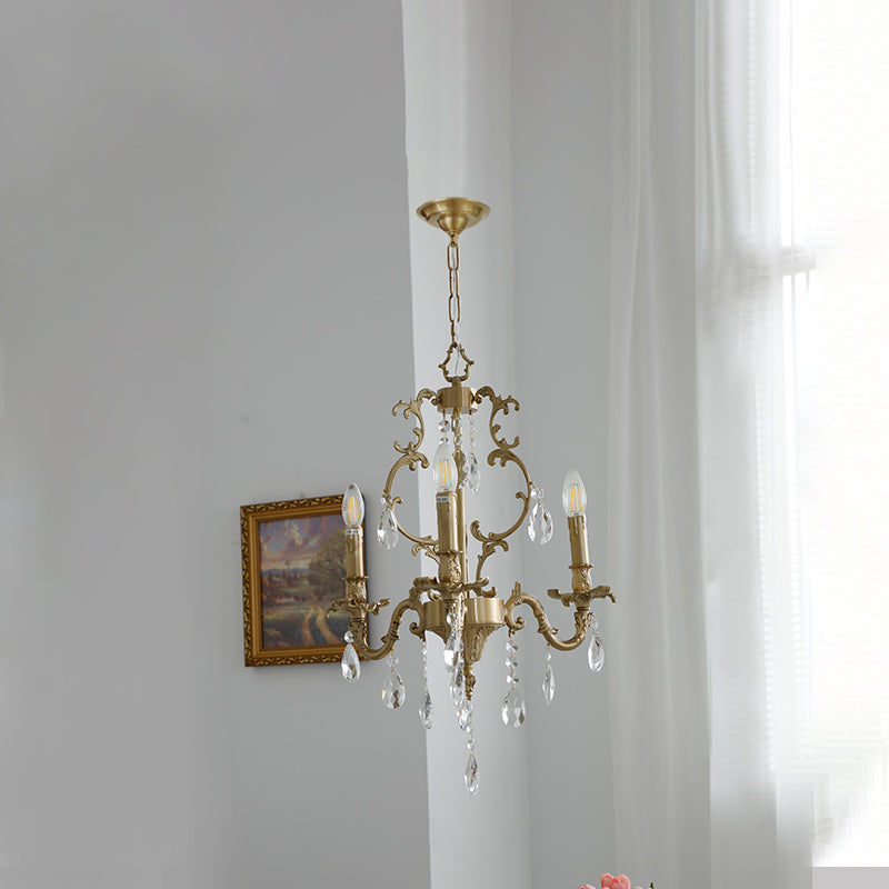 
Olrinila Postmodern Brass Chandelier with Crystal Detail