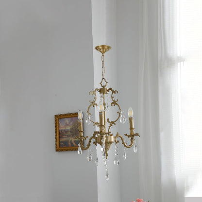 Olrinila Postmodern Brass Chandelier with Crystal Detail
