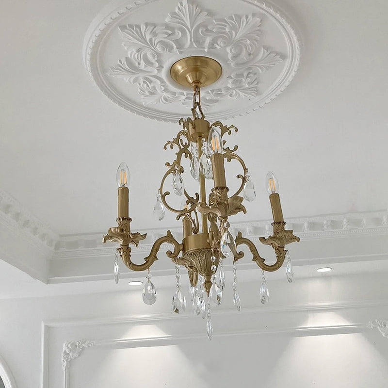 
Olrinila Postmodern Brass Chandelier with Crystal Detail