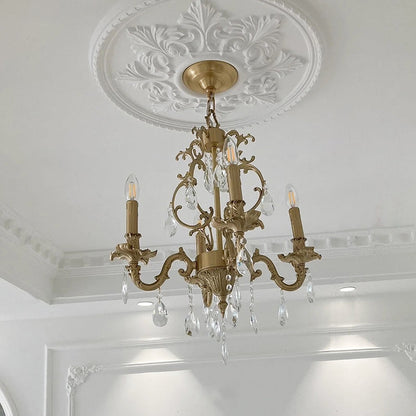 Olrinila Postmodern Brass Chandelier with Crystal Detail