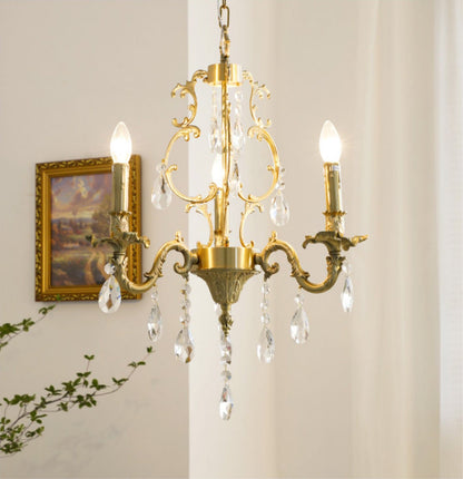 Olrinila Postmodern Brass Chandelier with Crystal Detail