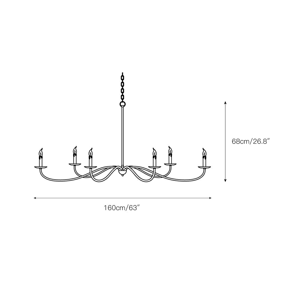 
Varese 6-Light Brass Candle Chandelier for Grand Rooms