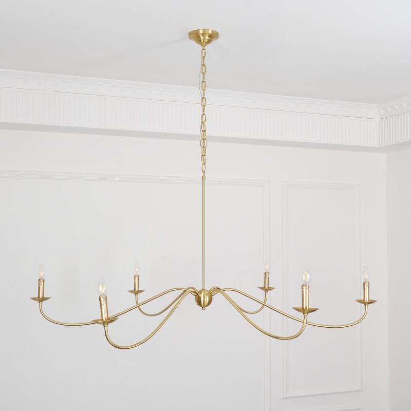 
Varese 6-Light Brass Candle Chandelier for Grand Rooms