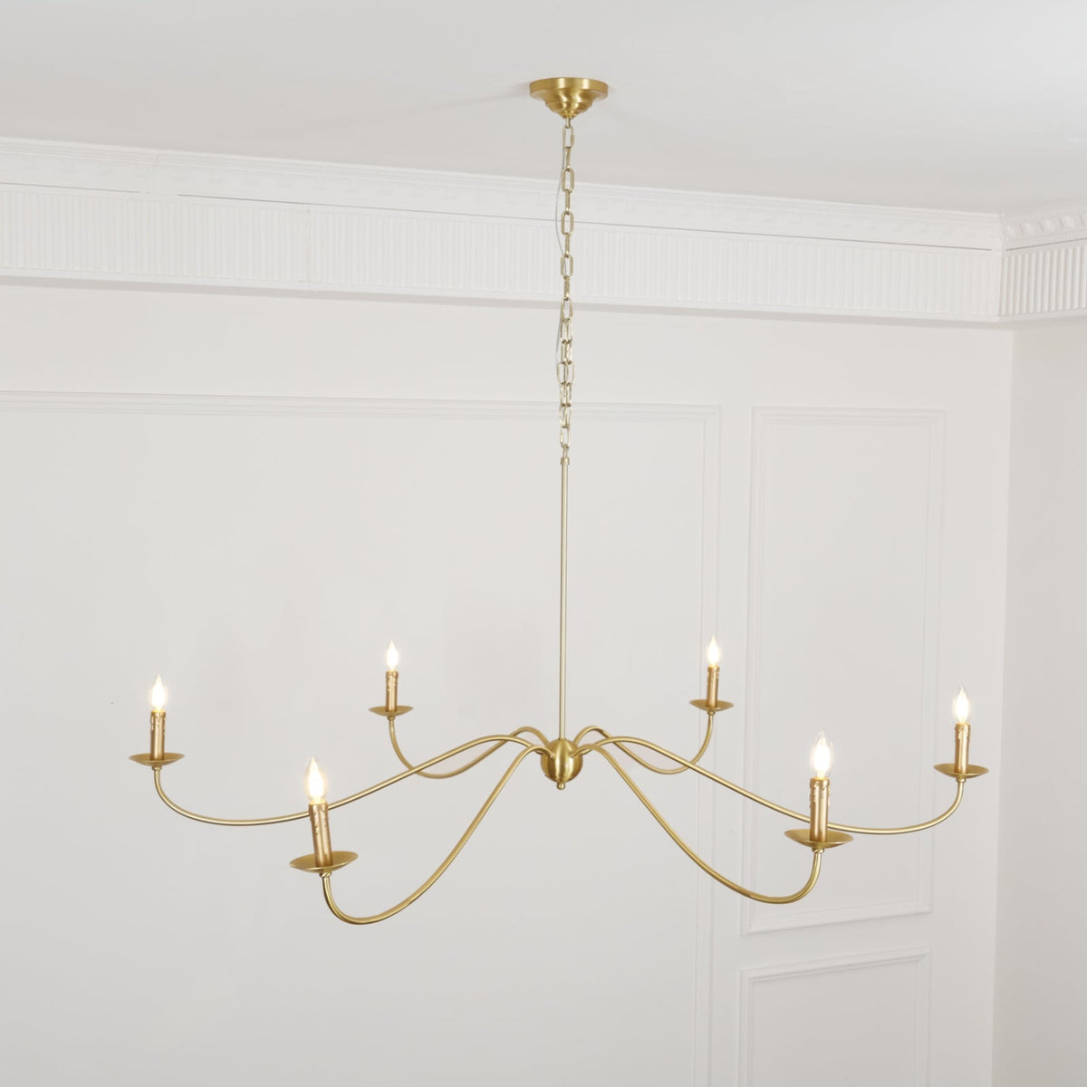 
Varese 6-Light Brass Candle Chandelier for Grand Rooms