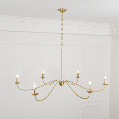 Varese 6-Light Brass Candle Chandelier for Grand Rooms