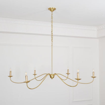 Varese 6-Light Brass Candle Chandelier for Grand Rooms