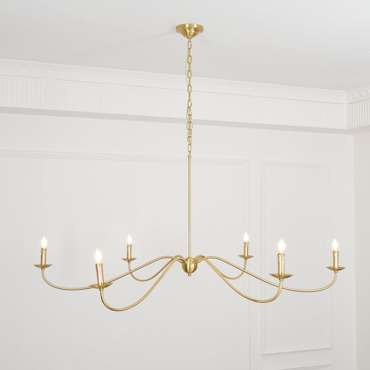 
Varese 6-Light Brass Candle Chandelier for Grand Rooms