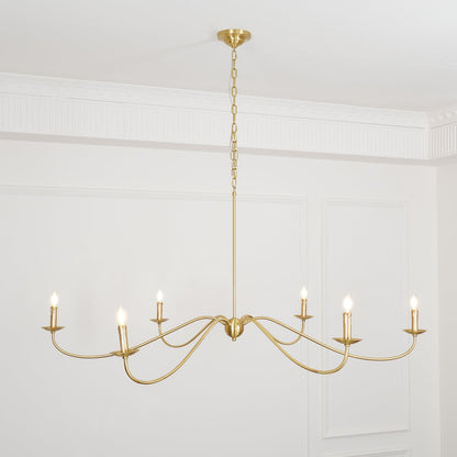 Varese 6-Light Brass Candle Chandelier for Grand Rooms