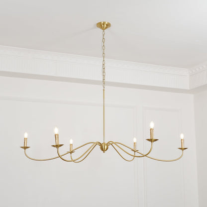 Varese 6-Light Brass Candle Chandelier for Grand Rooms