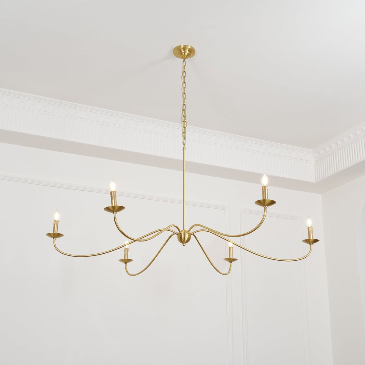 
Varese 6-Light Brass Candle Chandelier for Grand Rooms