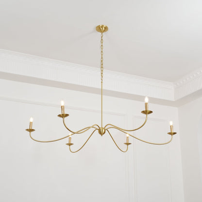 Varese 6-Light Brass Candle Chandelier for Grand Rooms