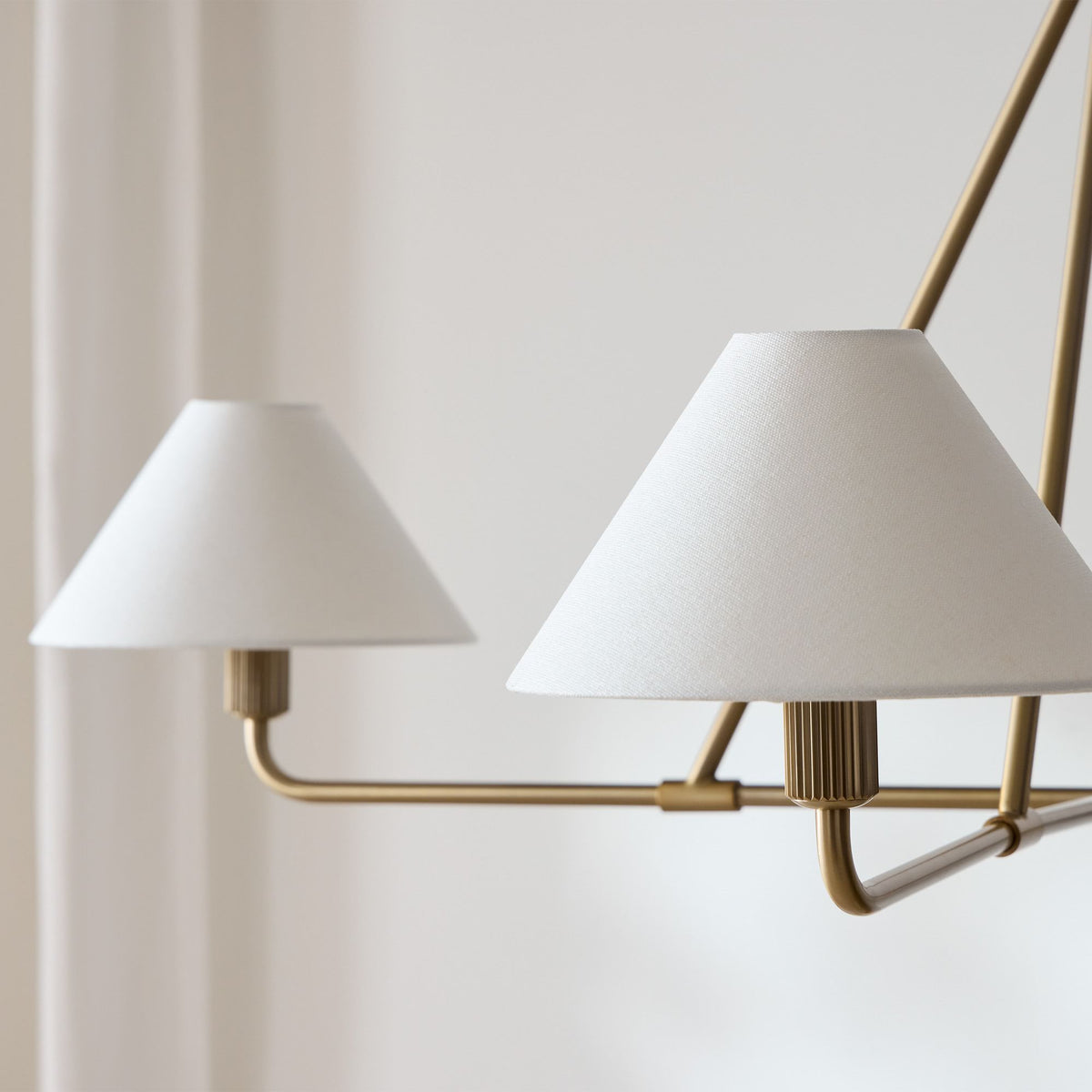 
Vector Brass Fabric Chandelier Dimmable Compatible