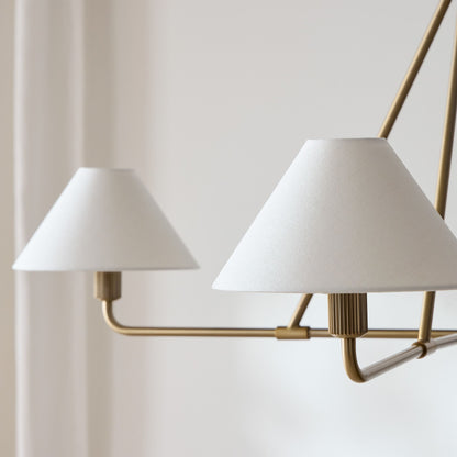 Vector Brass Fabric Chandelier Dimmable Compatible