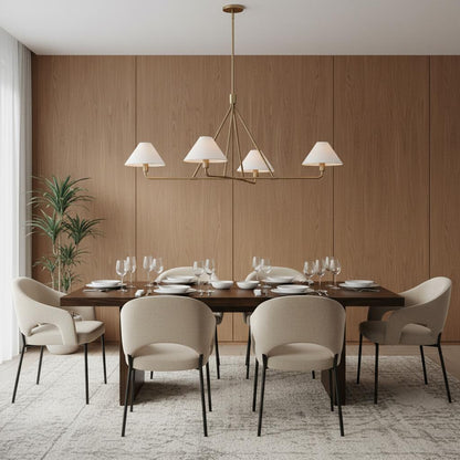 Vector Brass Fabric Chandelier Dimmable Compatible