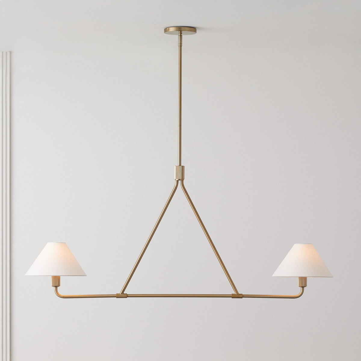 
Vector Brass Fabric Chandelier Dimmable Compatible