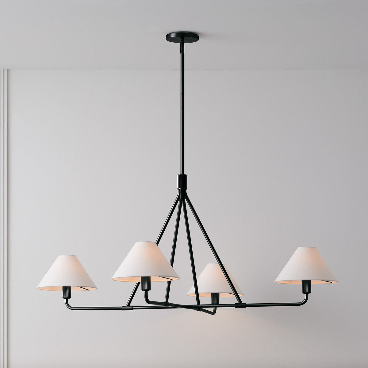 
Vector Brass Fabric Chandelier Dimmable Compatible